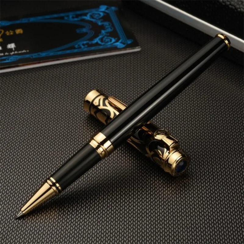 

A+ Duke Noble Sapphire Rollerball Pen Black Barrel with Gold Cap for Writing Office