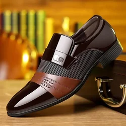 Men's Formal Leather Shoes Black Pointed Toe Man Loafers Party Office Business Casual Shoes for Men Oxford Shoes male Dress Shoe