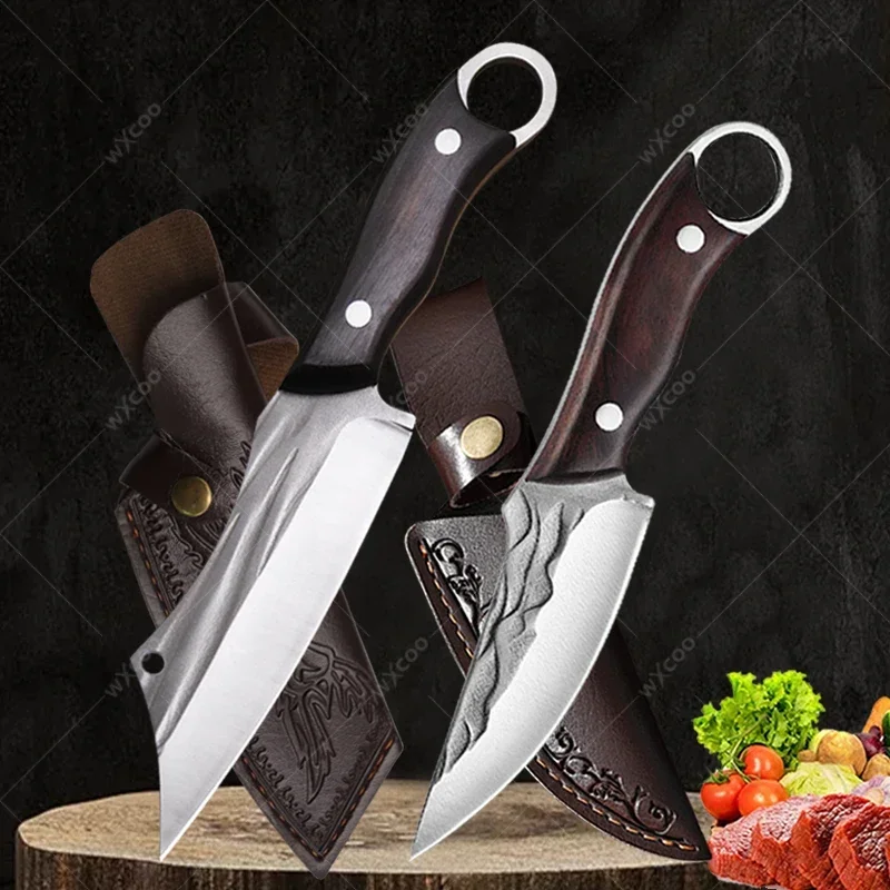 

WXCOO Hand-forged Stainless Steel BBQ Handle Meat Knife High Hardness Vegetable and Fruit Slicing Knife Kitchen Accessories