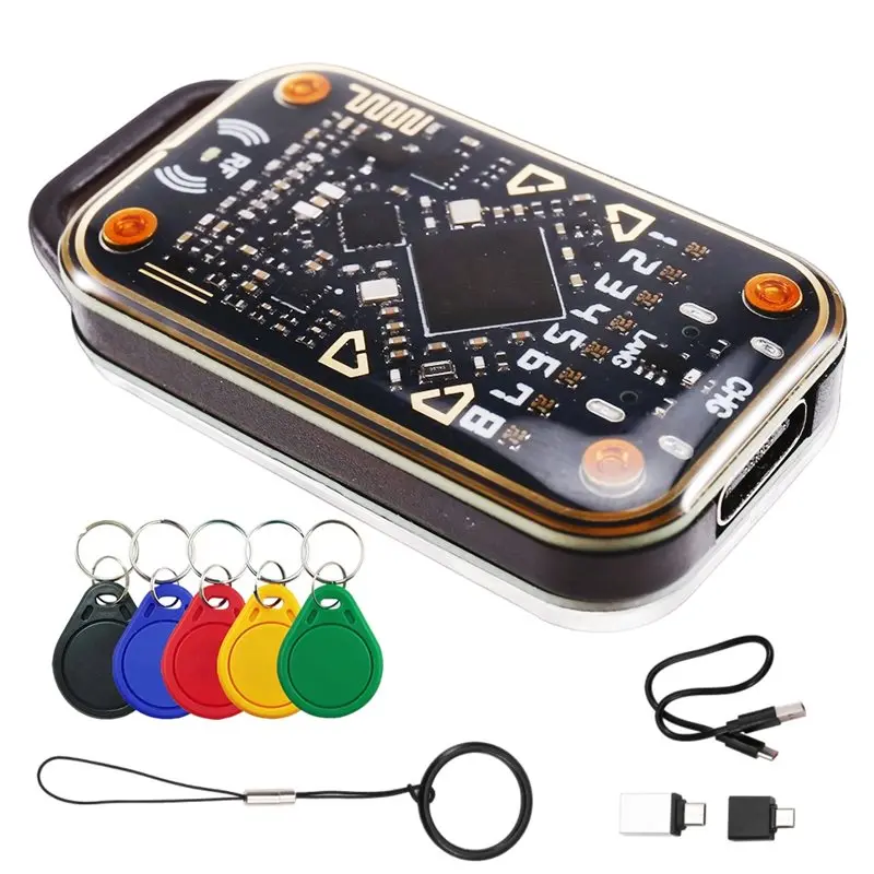 

ABZW Chameleon V3.0+5XUID Keychain RFID Smart Chip Emulator Reader 125Khz 13.56Mhz ID IC Smart Card Duplicator Tag Copyer