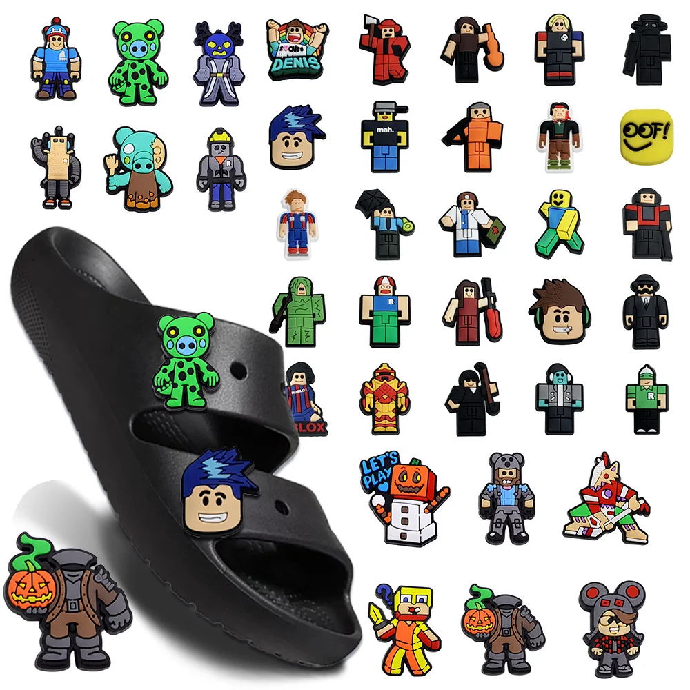

6-100PCS Game series cartoon Shoe Charms Garden Shoe Accessories Buckle Fit Clogs Decaration Sandals Decorate Men Women Gift