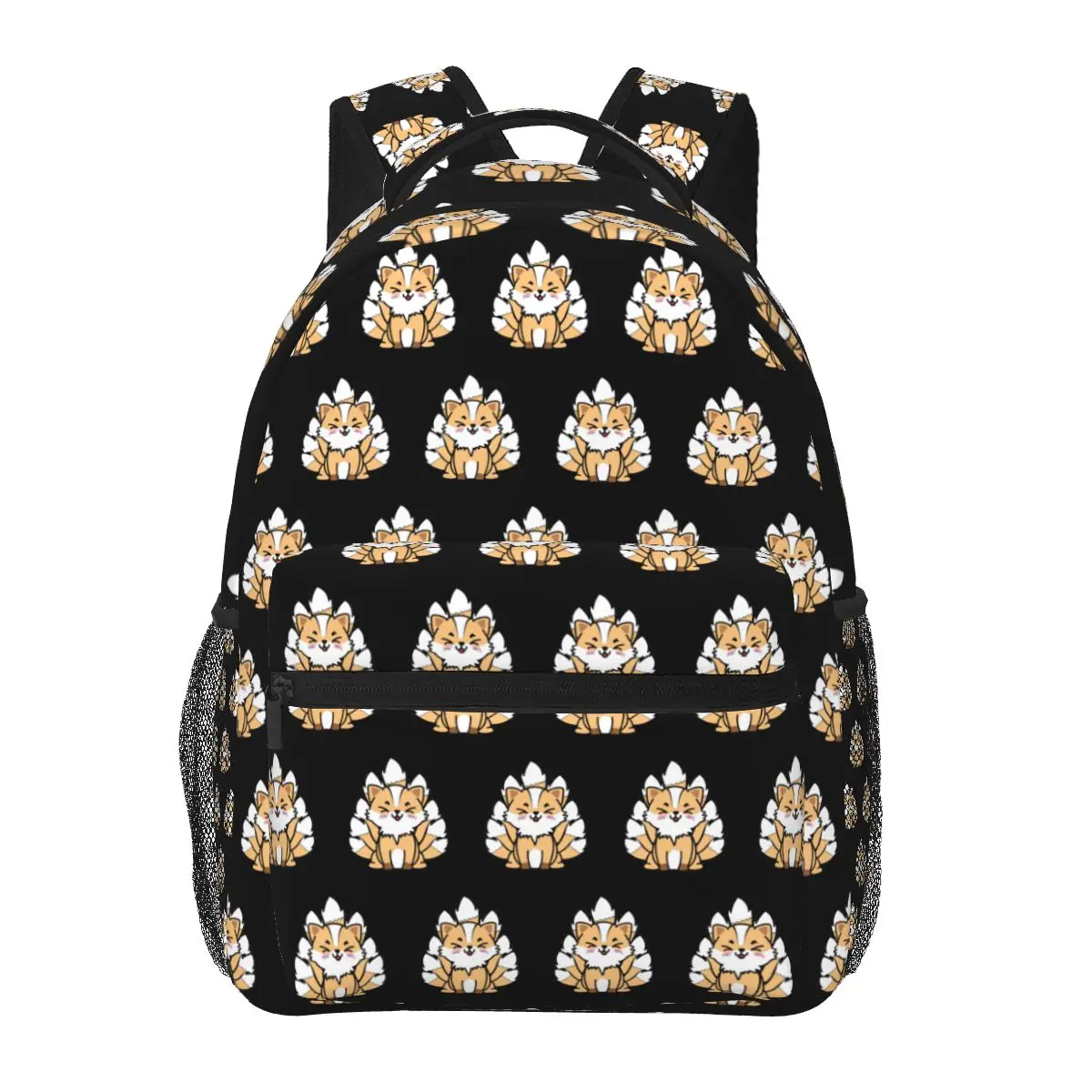 Cute Nine Tailed Fox Kitsune Gumiho Backpacks Boys Girls Bookbag Children School Bags Cartoon Travel Rucksack Shoulder Bag