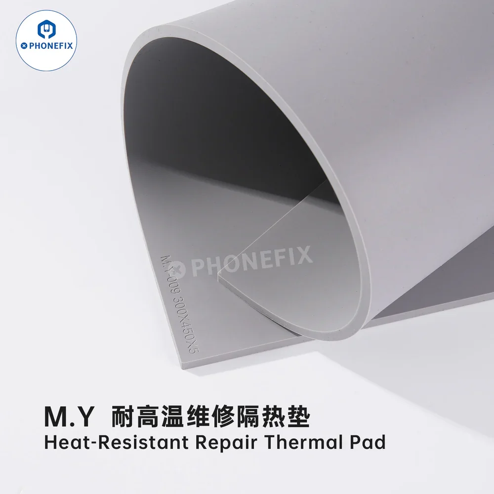 YCS Mr.Yang Extra-Thick 5mm 450x300mm Heat-Resistant Thermal Pad For Mobile Phone PCB CPU BGA Repair Work Soldering Silicone Mat