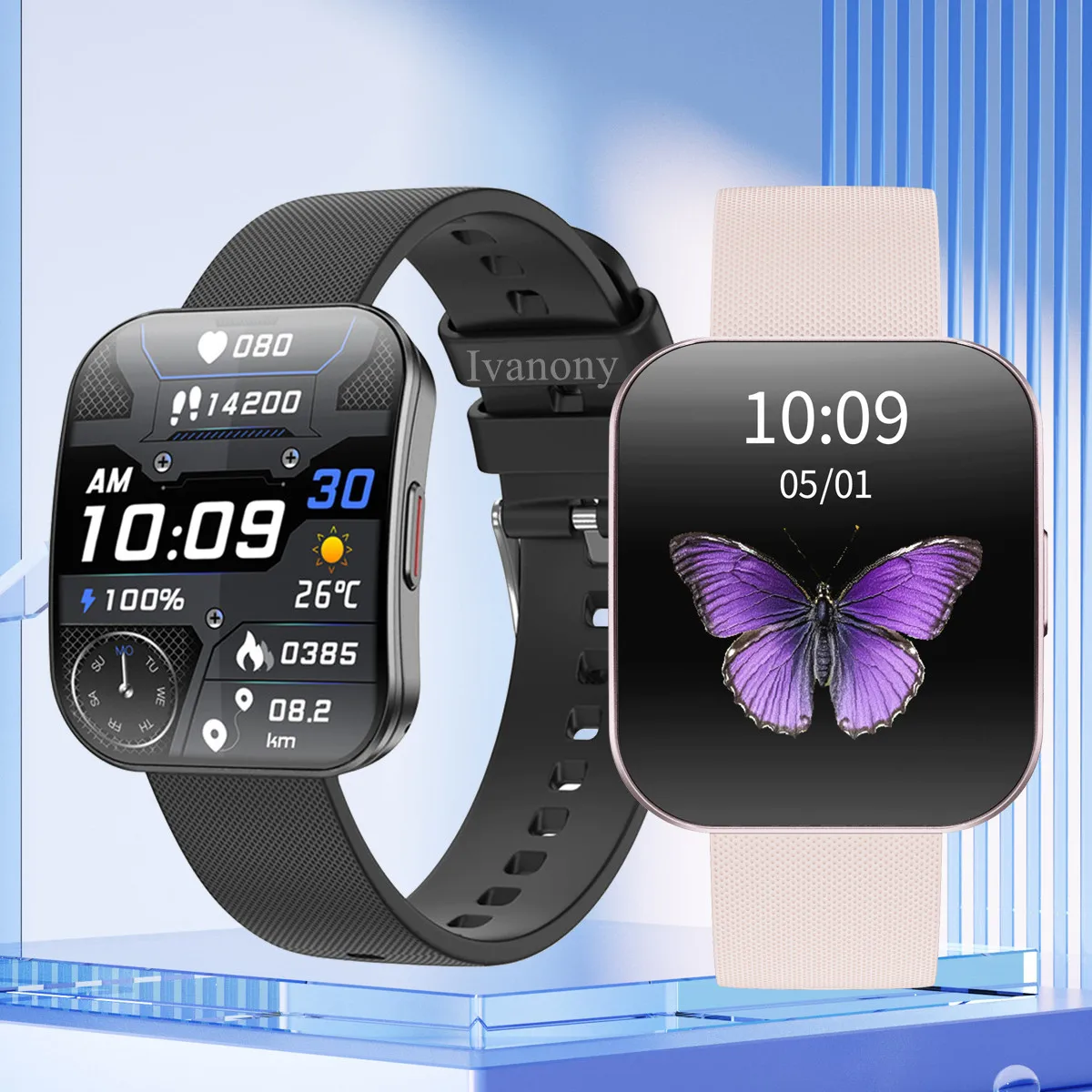 Smart Watch Bluetooth Call Always on Display Voice Assistant Health Monitor 1.85inch AMOLED Curved Screen Smartwatch for Man