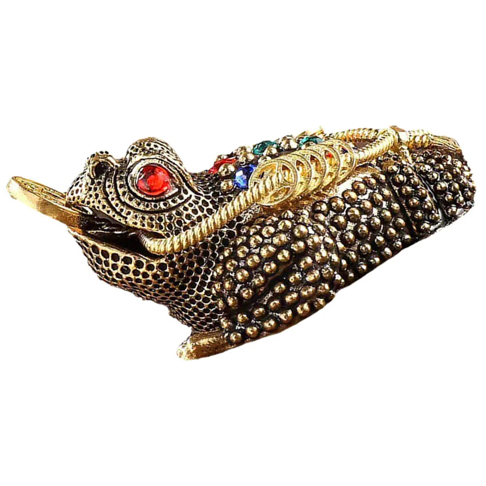 Copper Three Legged Toad Wealth Frogs Decoration Money Toad nament Office Statue Figurines Home Decor Copper Adornment Desktop