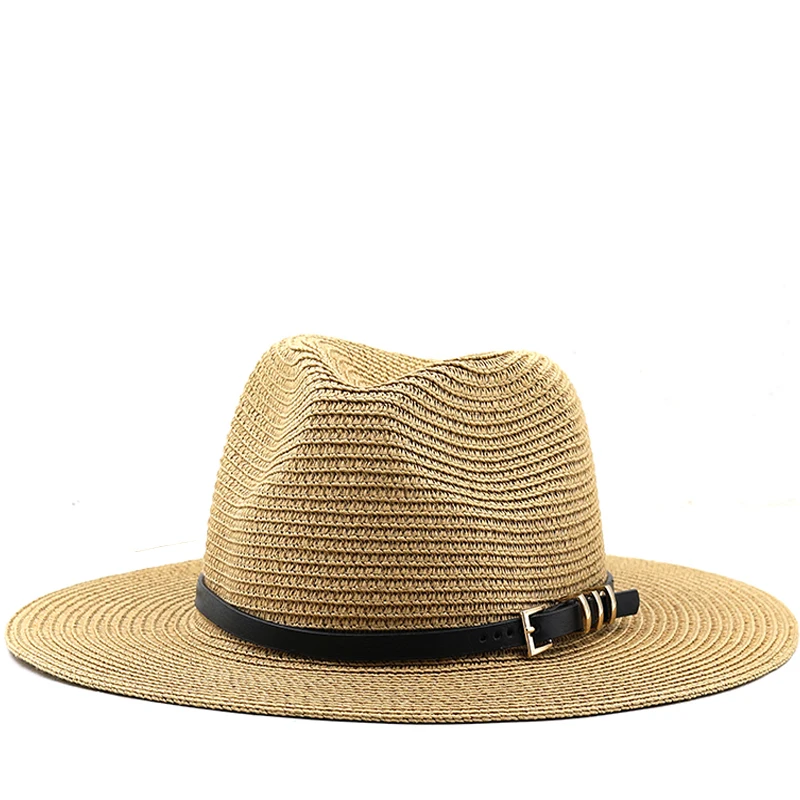 Panama Hat Summer Sun Hats for Women Man Hollow Out Beach Straw Hat for Men UV Protection Cap Chapeau Femme Women's Cowboy Hat