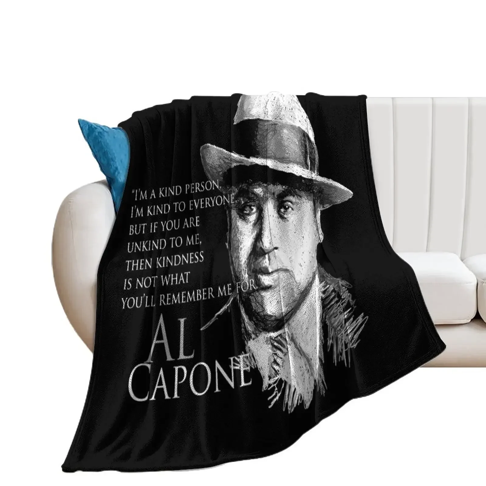 Al Capone Throw Blanket Large Luxury Brand Hairys Blankets