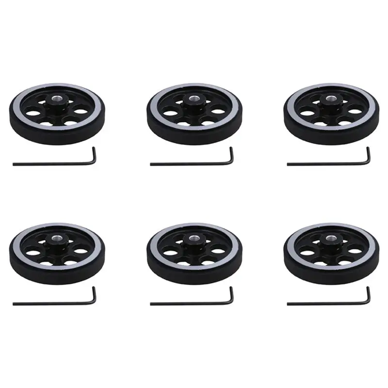 A84X-6Set 200X6mm Industrial Aluminum Rubber Measuring Rotary Encoder Meter Wheel