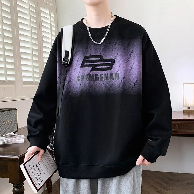 2025 جديد الرجال البلوز البلوفرات الخريف النمط الأمريكي المعتاد بأكمام طويلة تي شيرت S-5XL Harajuku كول موضة الذكور طباعة