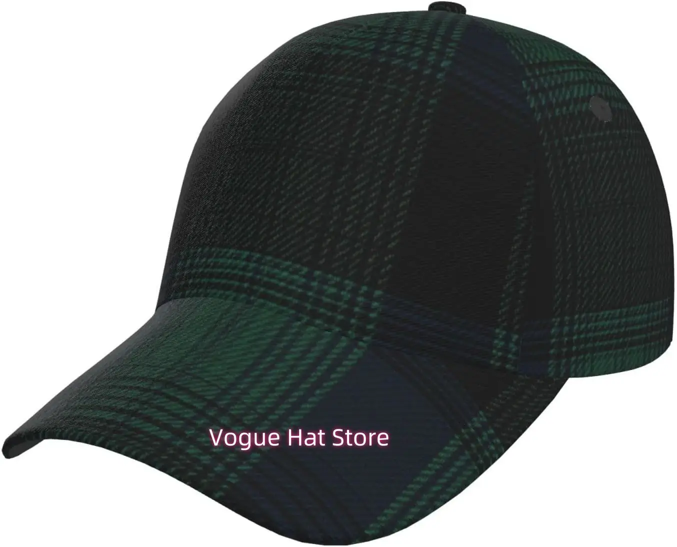 Scottish Plaid Green Blue Tartan Pattern Baseball Cap Unisex Adjustable Baseball Hats for Sports Outdoor