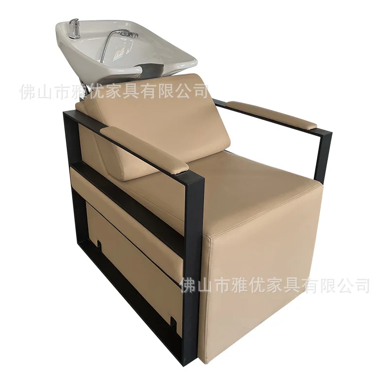 

Foreign trade shampoo bed, barber shop hair salon special simple Japanese shampoo bed, hair salon semi-reclining flush bed