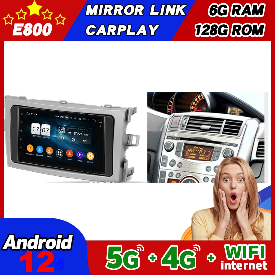 New 2Din Car Radio Stereo For TOYOTA Verso 2014 2013 2012 2009 Android 12 Multimedia Player GPS Navigation Carplay Head Unit