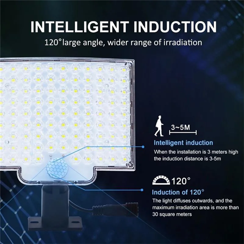 AF90-106 LED 3 Modes Solar Light Street Wall Lamp Sunlight PIR Motion Sensor Waterproof For Fence Street Garden Decor