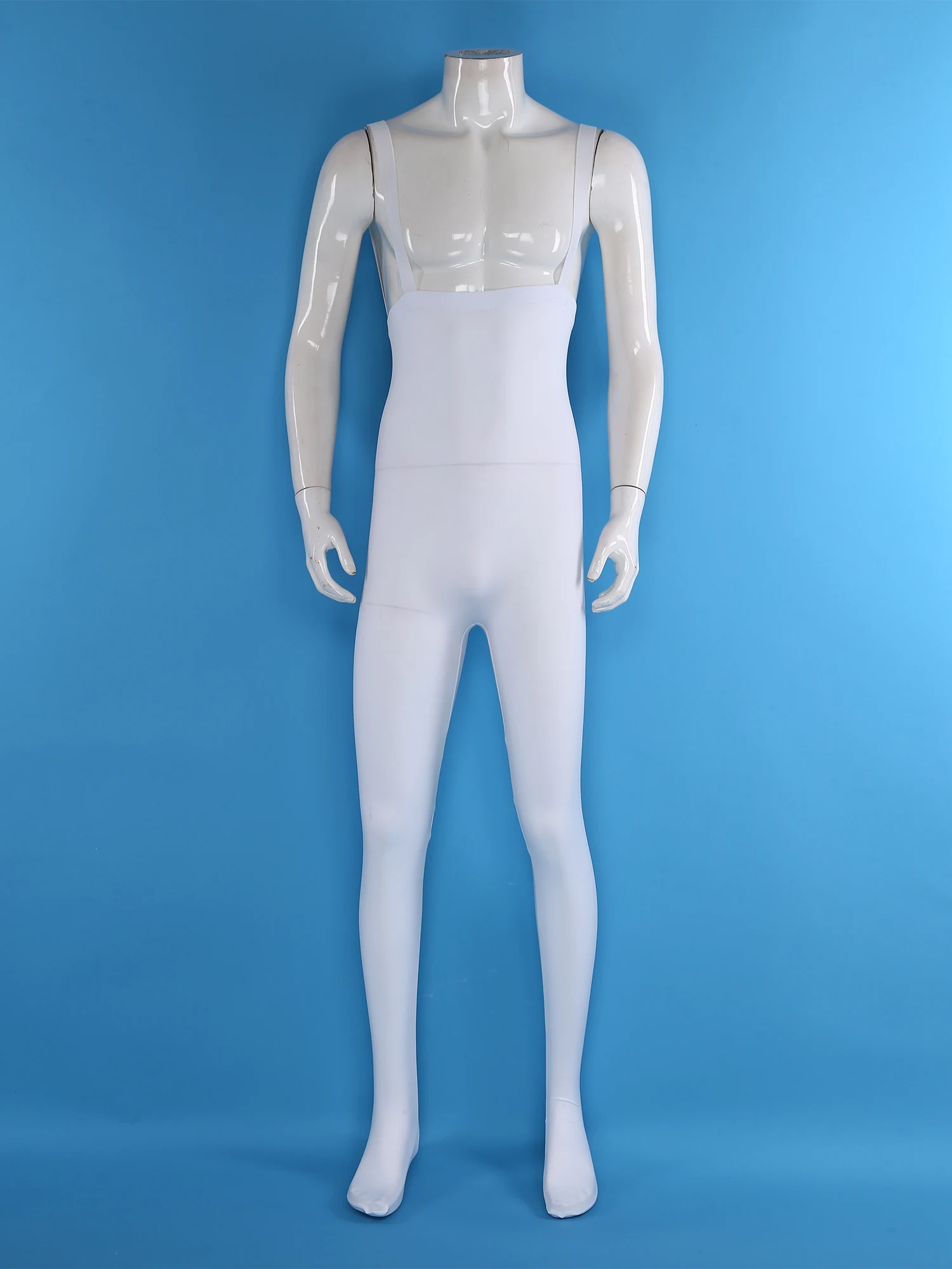 Costume de pratique de danse moulant pour hommes, combinaison extensible, écharpe, collants aux pieds, justaucorps, taille Extra haute