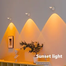 Sunset lamp wall lamp net red atmosphere living room bedroom Mood light background wall decoration lights Bedroom bedside lamp