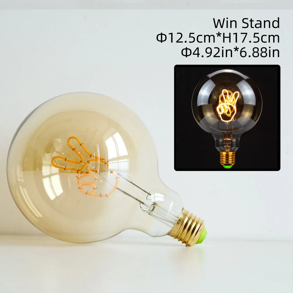 Edison Bulb Letter Light G125 220V Dimmable Lamps Warm Yellow 2200K Table Light Bulb LED Filament Light Styling LOVE HOME Note