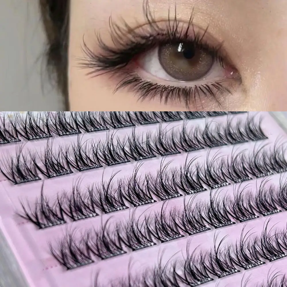 Self Adhesive Eyelashes Glue Free Fake Lashes Natural Look Mixed Tray DIY Eyelash Extension Volume Lash Clusters Eyelashes Long
