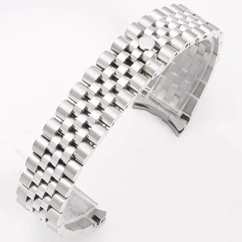 20mm 21mm Solid Stainless Steel Watch Band For Rolex DATEJUST DAY-DATE OYSTERPERTUAL DATE Silver Watch Accessories Straps