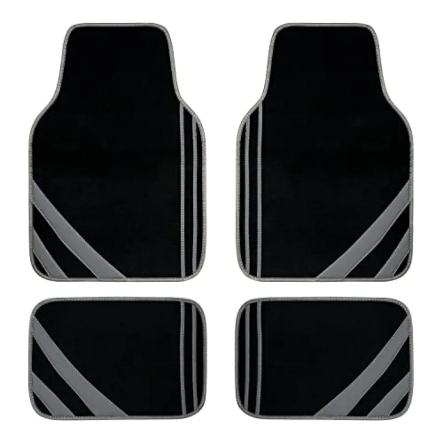 Carpet Car Floor Mats, Edge Leather Waterproof Car Mats with Double Stitch Line and Anti-Slip Backing Design, Fit 95 Automotive