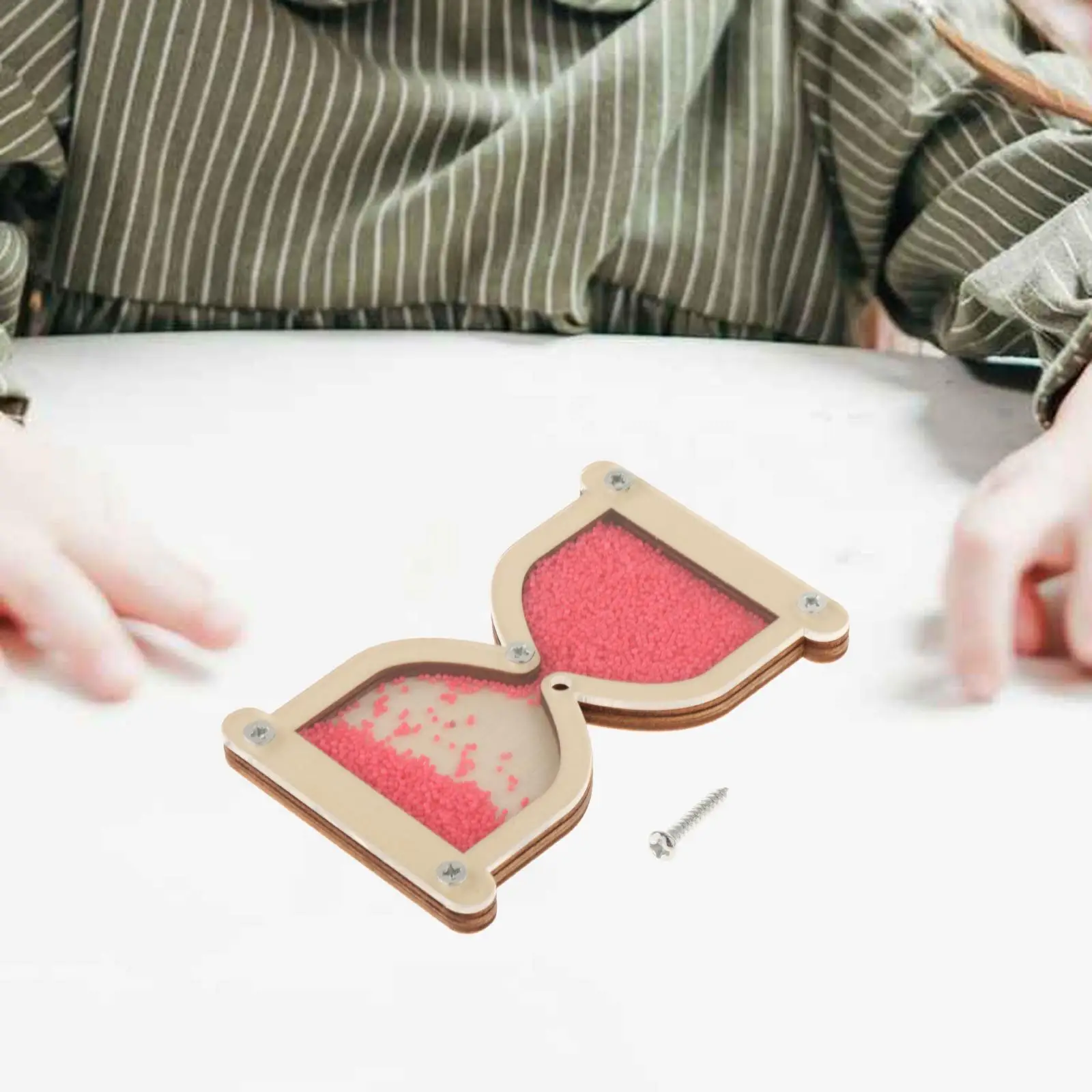 مجموعة ألعاب تعليمية خشبية مشغولة من الزجاج الرملي للأطفال من عمر 3 سنوات