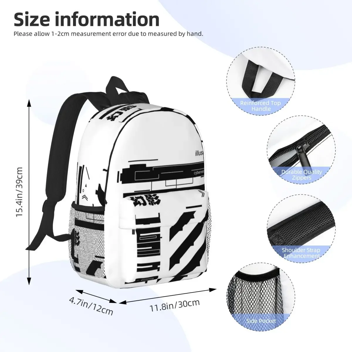 Icidal sion Xr7 Techwear Sacs à dos pour garçons et filles, cartable décontracté pour enfants, sacs d'école pour ordinateur portable, sac à dos initié, grande capacité