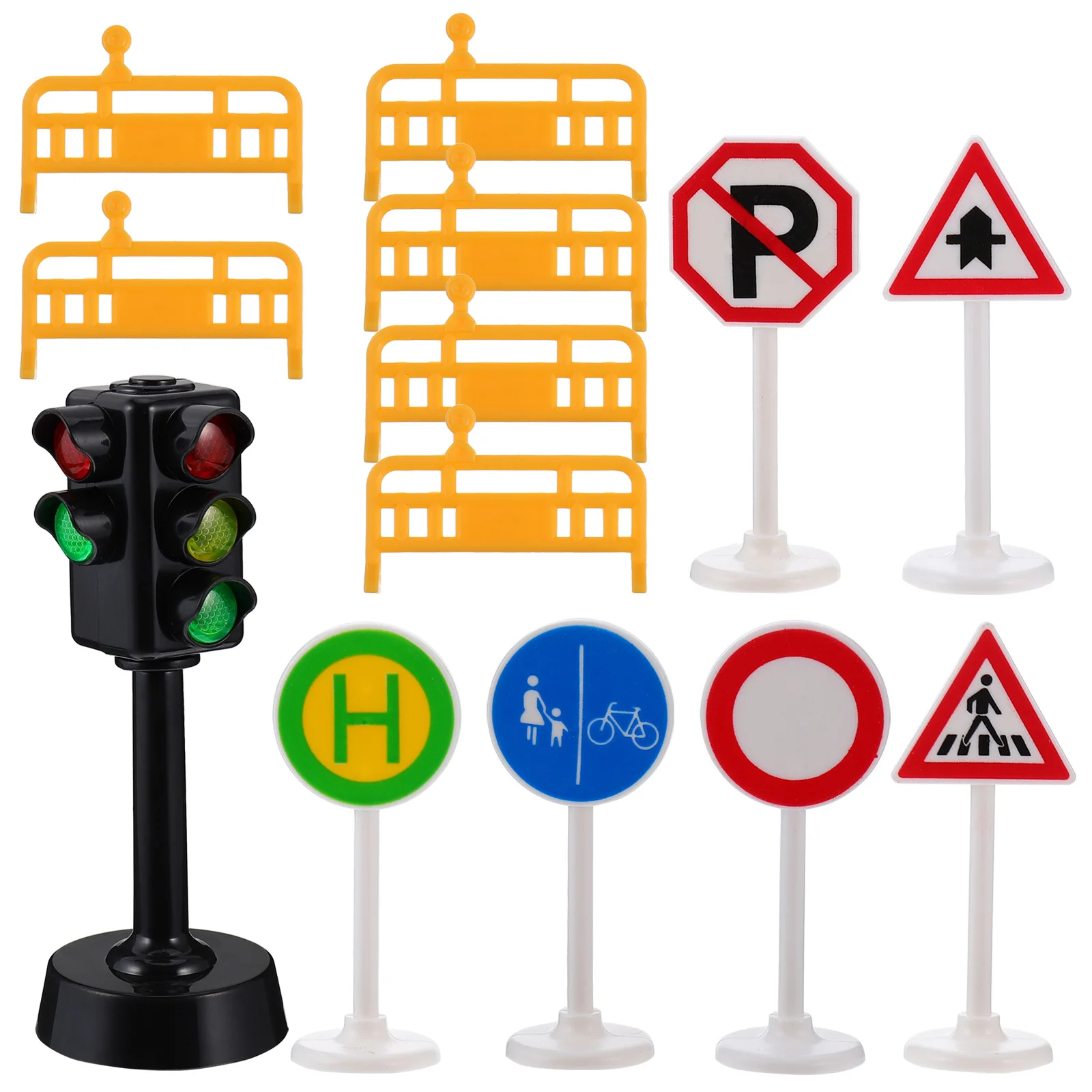 13 Pcs Traffic Signal Toy Kids Road Signs Model Plastic Light with Sound Children Lamp