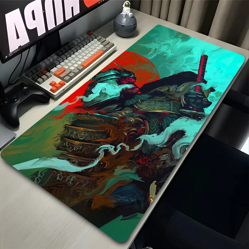 Samurai Warrior Mouse Pad Non-Slip Rubber Edge locking mousepads Game play mats notebook computer Pad table mat Anime PC carpet