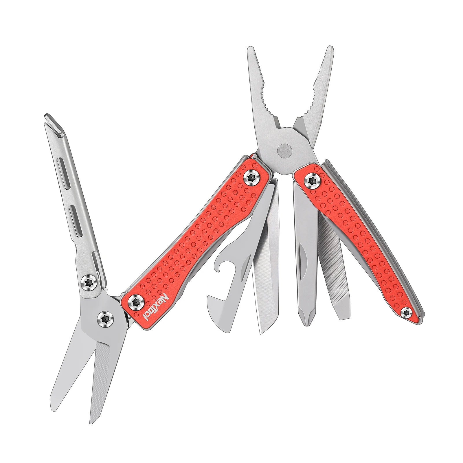 NexTool Mini Vlaggenschip Rood/Groen 10 IN 1 Multifunctioneel Opvouwbaar EDC Handgereedschap Schroevendraaier Mini Tang Flesopener Buiten