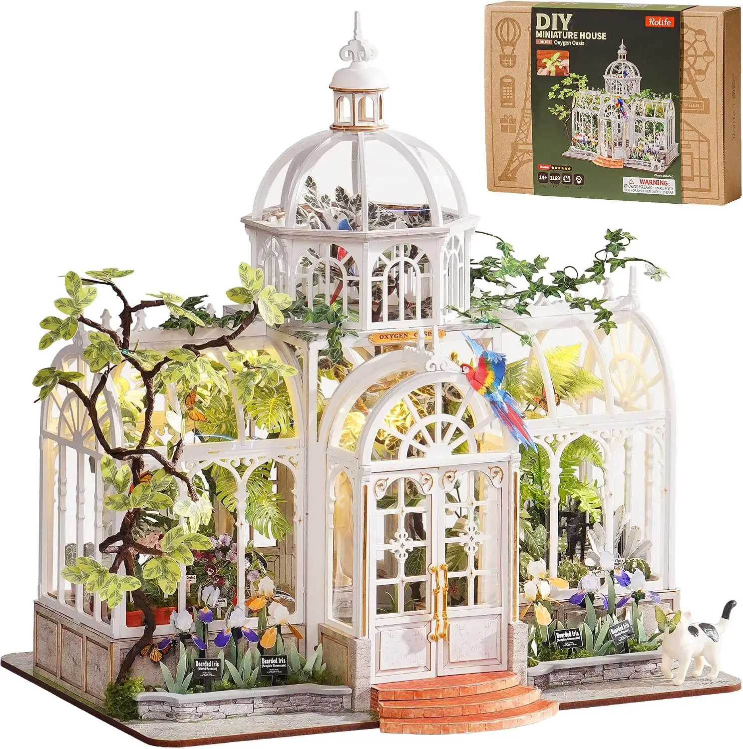 Rolife Sauerstoffoase DIY Miniatur-Puppenhaus-Set 1:24 Maßstab Gewächshaus 3D-Puzzle-Modellbausatz Tiny House Geschenk für Heimdekoration