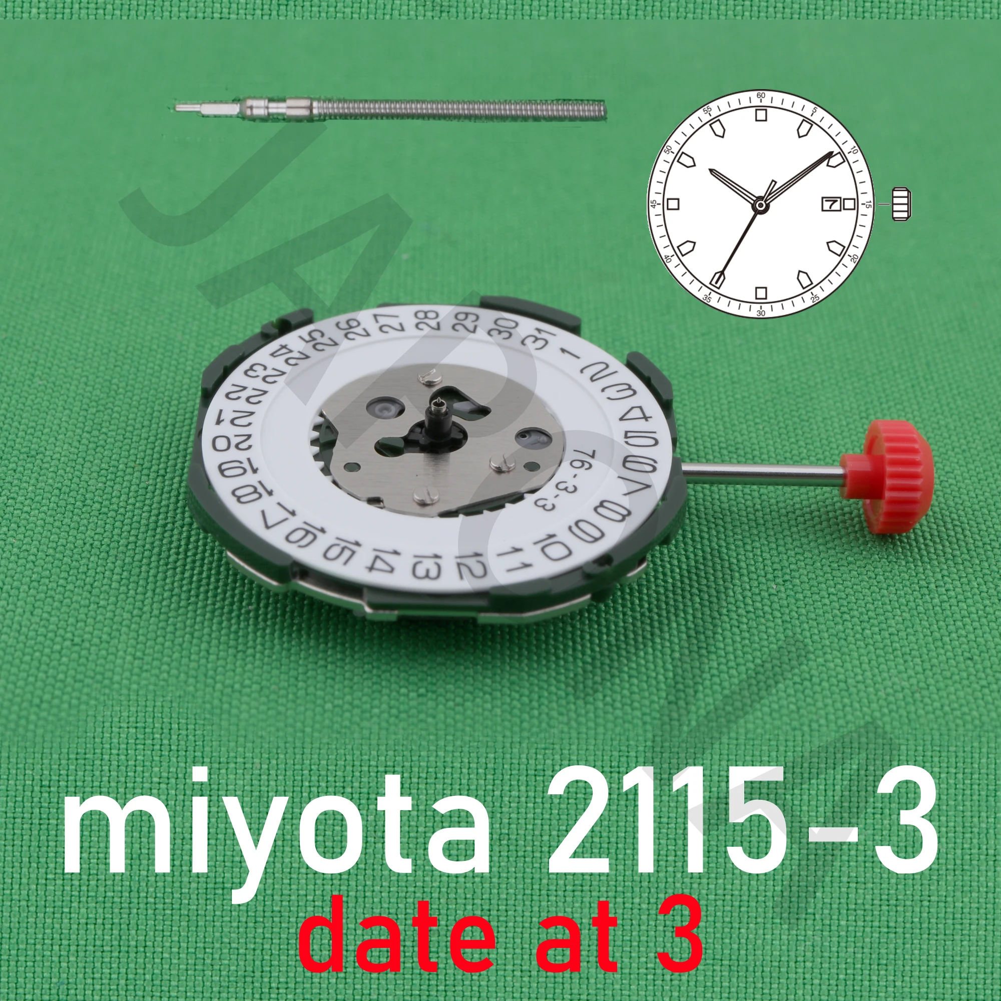 Miyota-movimiento de cuarzo 2115, dispositivo japonés estándar con indicador de fecha, 2115, 2115