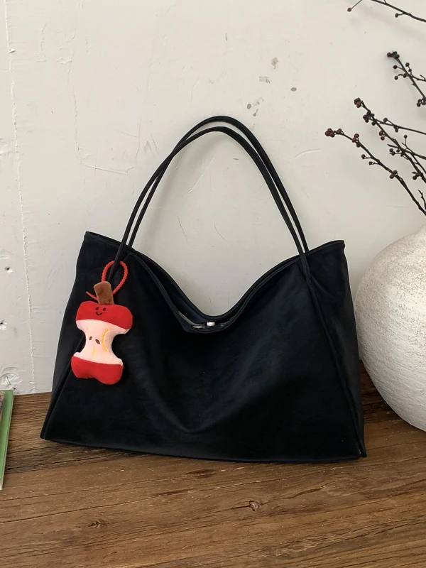 2025 New Retro Commuter Tote Bag Women's Fashion Simple Large Capacity Trendy Single Shoulder Bag Casual Leisure PU Leather