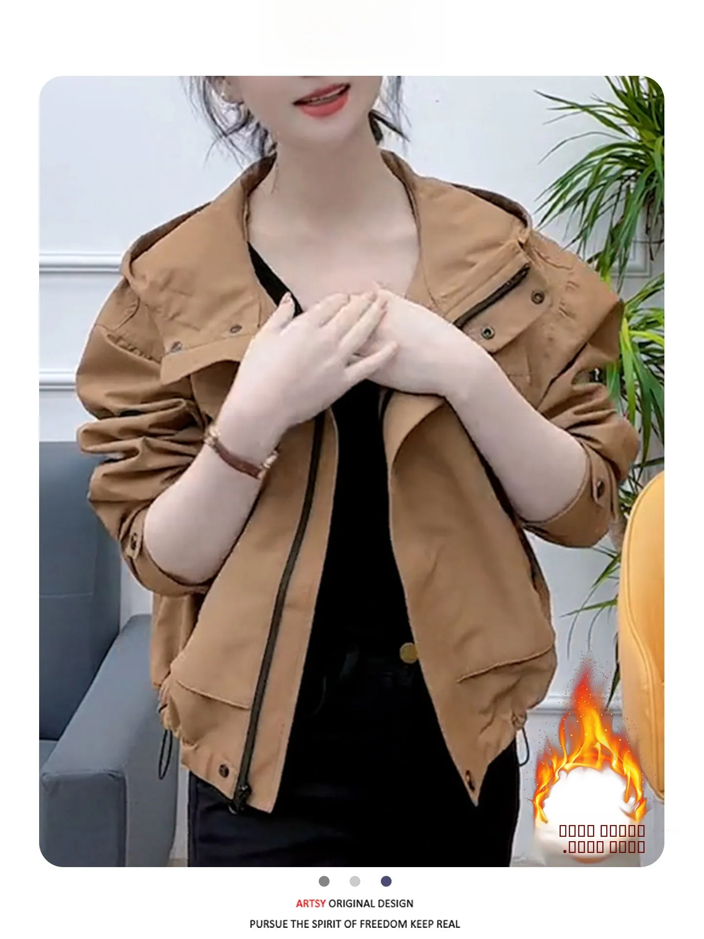 

Women's Thiened Fce Lined down Jaet Hooded Spring Autumn Winter Outerwear Casual Sli Commuting Coat Korean Sle