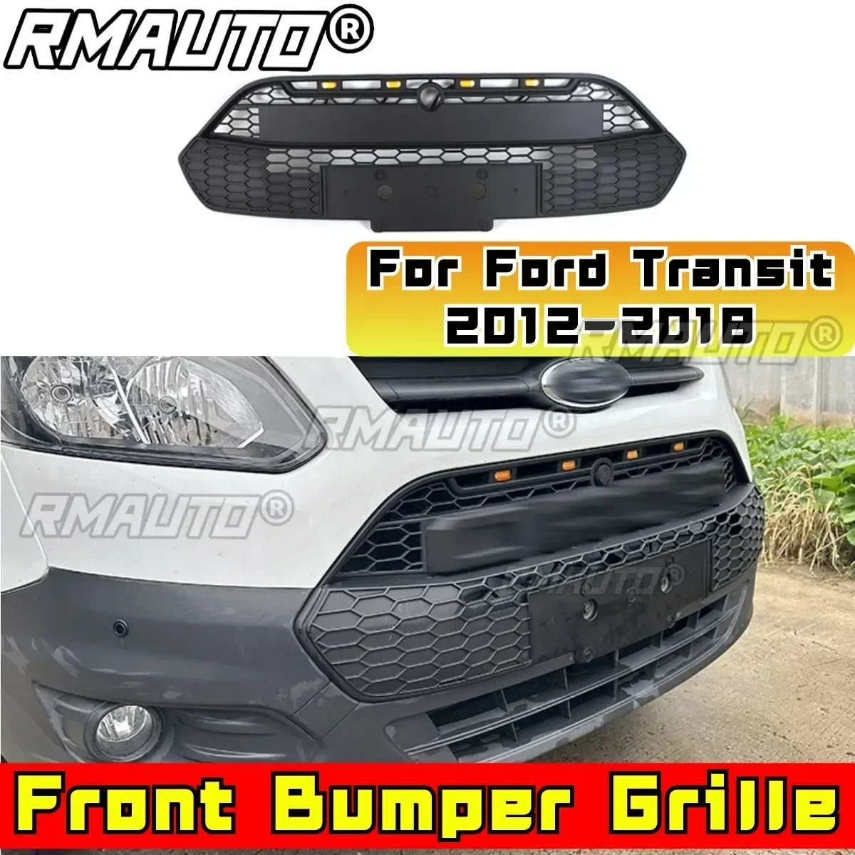 Front Racing Facelift Upper Grill For Ford Transit 2012-2018 Europe Edition Car Front Bumper Racing Grille Grill Car Accessories