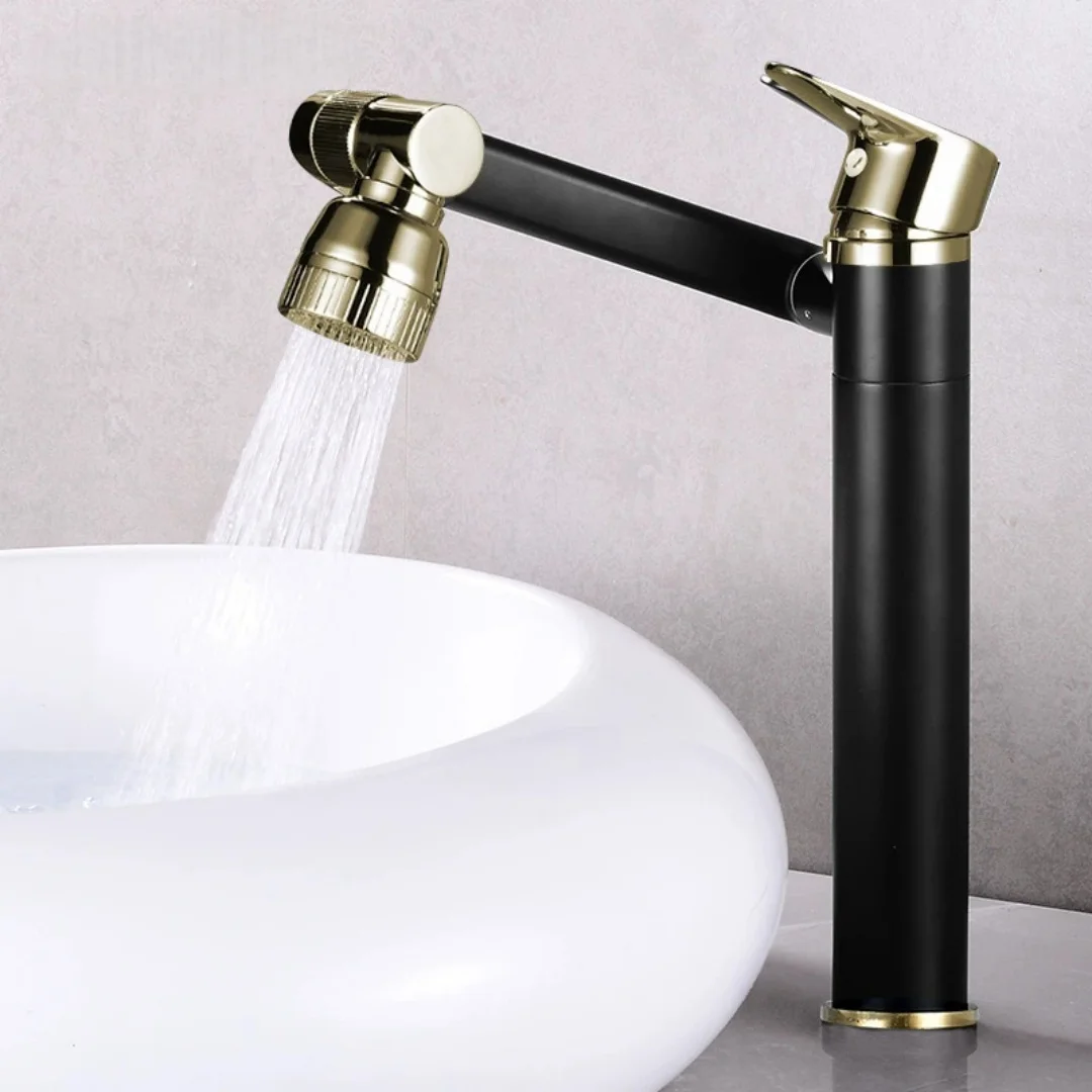 

Gold Bathroom Faucet with Shower Head Black Basin Faucet Hot Cold Gray Lavotory Faucet White Sink Faucet Mixer Waterfall Mixer