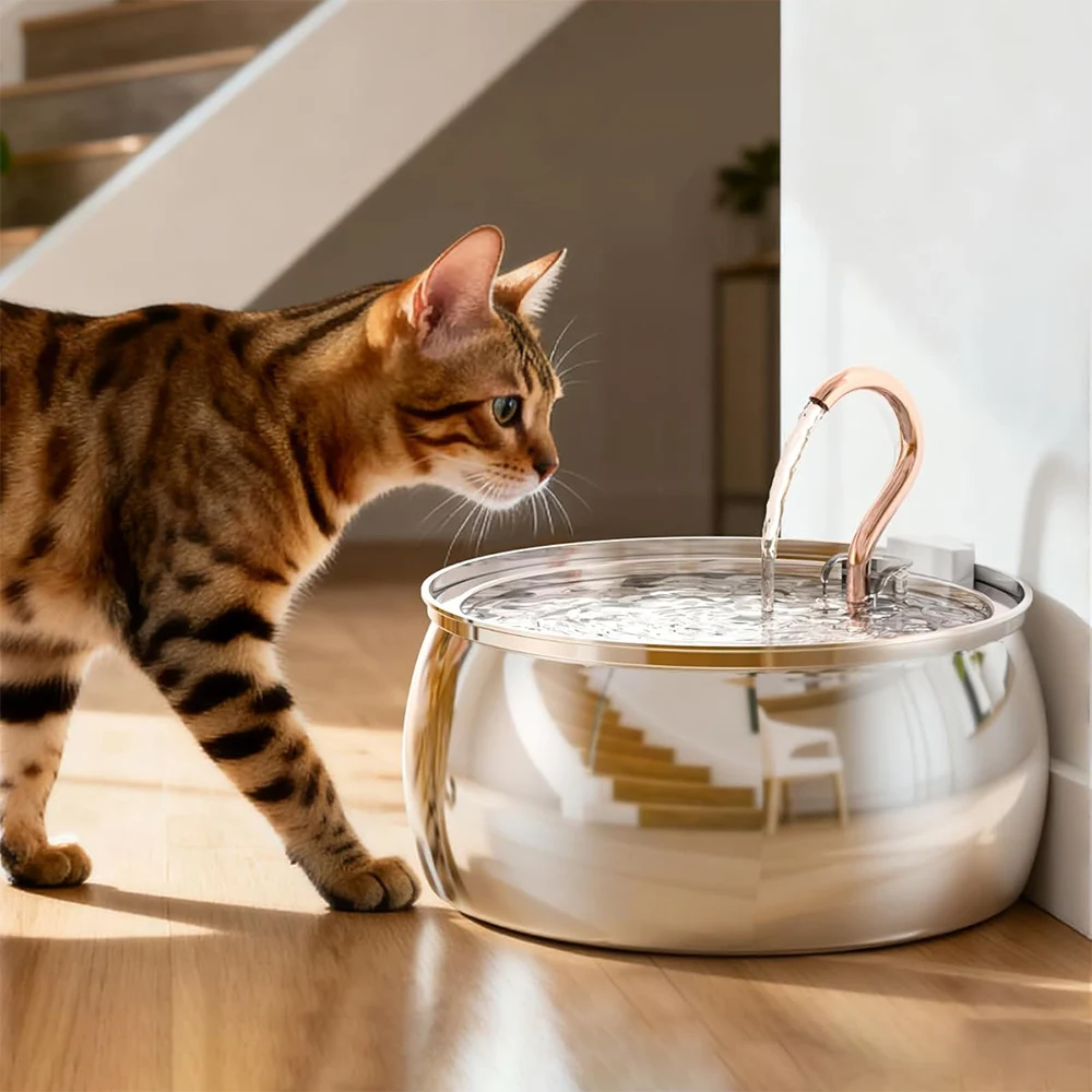 

4L Ultra-Quiet Stainless Steel Pet Water Feeder Automatic Dispenser Drinker Ultra-Silent Water Pump Drinking Bowls for Cats Dog