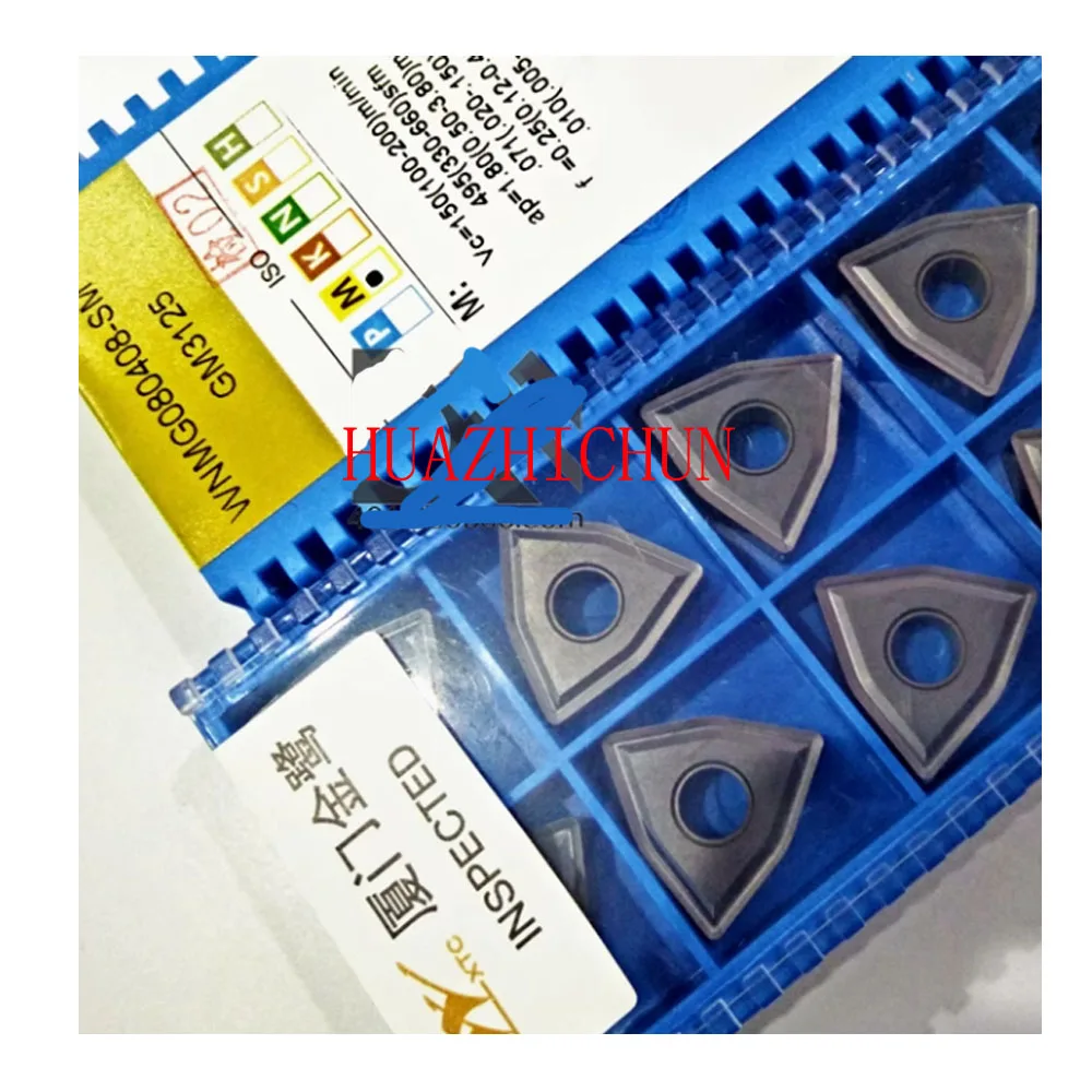 

HUAZHICHUN WNMG080404-SM WNMG080408-SM GM3225/WNMG080412-SM Твердосплавные вставки Фрезерный инструмент