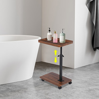 Sofa Side Rack Table Mobile Bedside Table Height Adjustable Household Tea Table Storage Rack 45-80cm with Wheel