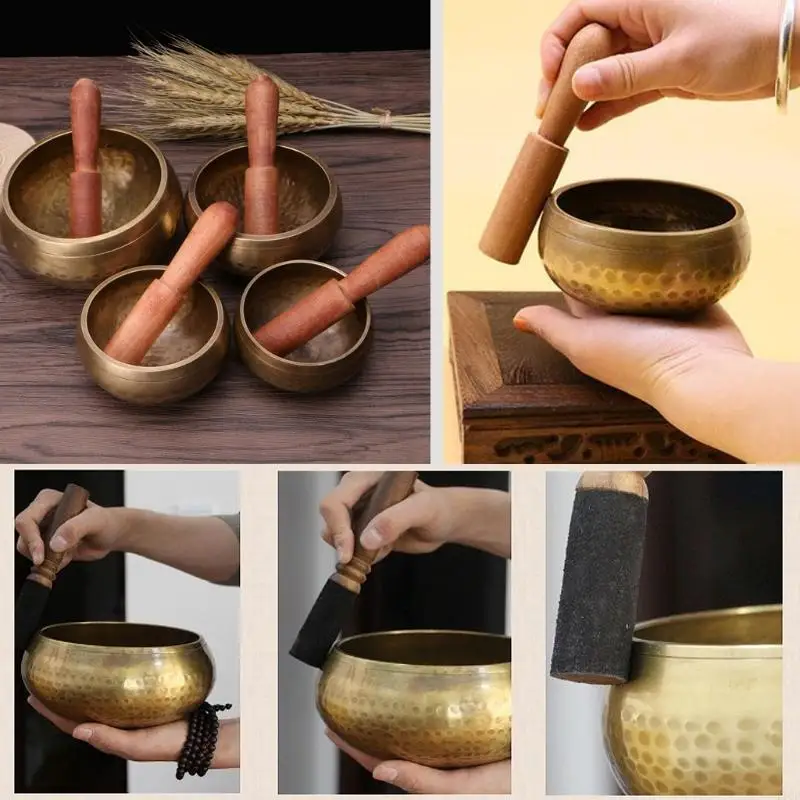 11UE Tibetan Buddhism Singing Bowl Hand Hammered Yoga Meditation Gift