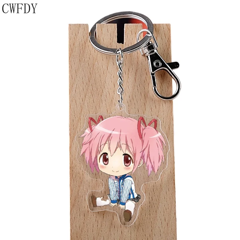 Anime Puella Magi Madoka Magica Keychain Cute Figures Kaname Madoka Akemi Homura Pendant Key Chain For Women Men Birthday Gift