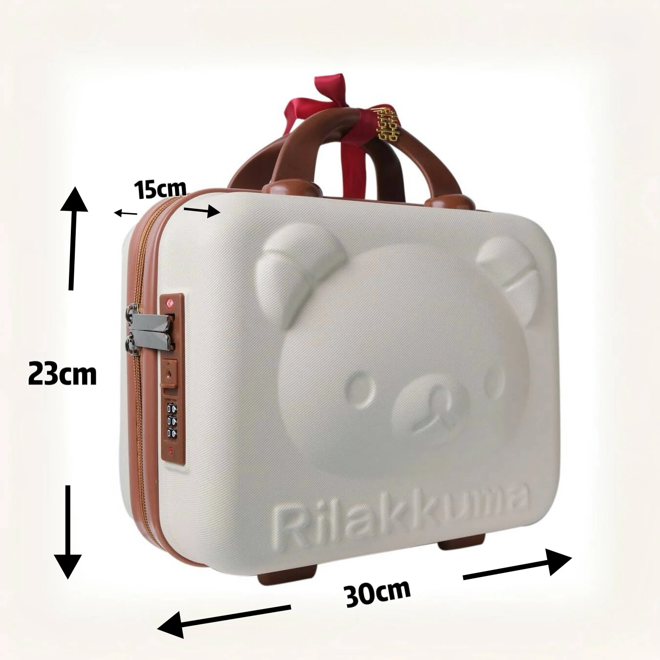 Mini Bear Cartoon Travel Suitcase Makeup Bag Women‘s Handbag Luggage Box Zipper Closure ABS USB Cable for Valves