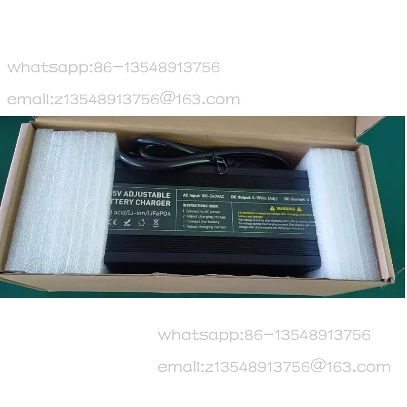 12V lithium battery smart charger 60A85a voltage adjustable 14.6V100A lithium iron phosphate battery adapter