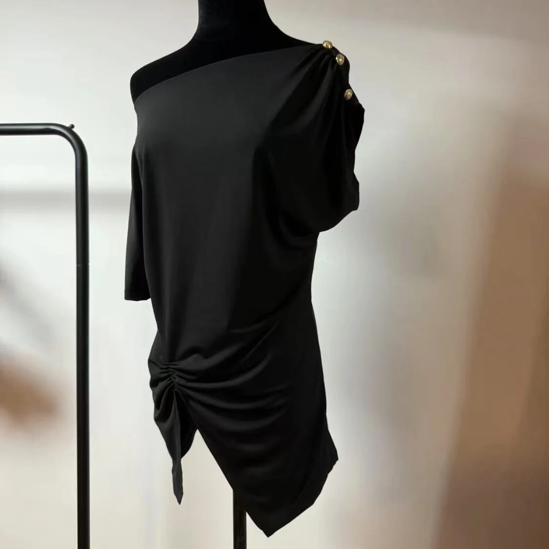 Latin Dance Tops Schuine Schouder Onregelmatige Tops Vrouwen Oefenkleding Rumba Salsa Danskleding Club Ballroom Tops DNV24285