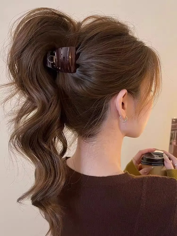 Haarspange mit hohem Pferdeschwanz-Anker, neuer Hai-Clip, Haar-Accessoire für die Rückseite des Kopfes, langanhaltendes Styling, flauschiges Haarvolumen – Detail 7