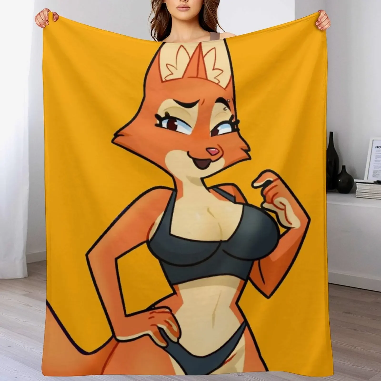 

Diane the fox Throw Blanket Bed Thin Flannel Fabric Heavy Blankets