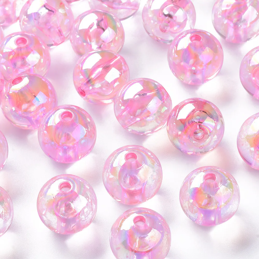 PandaHall 220 Stück AB-beschichtete transparente Acryl-Rundperlen, 16mm Mehrfarbige Schillernde Oberfläche für DIY Armband Schmuck Basteln – Detail 36