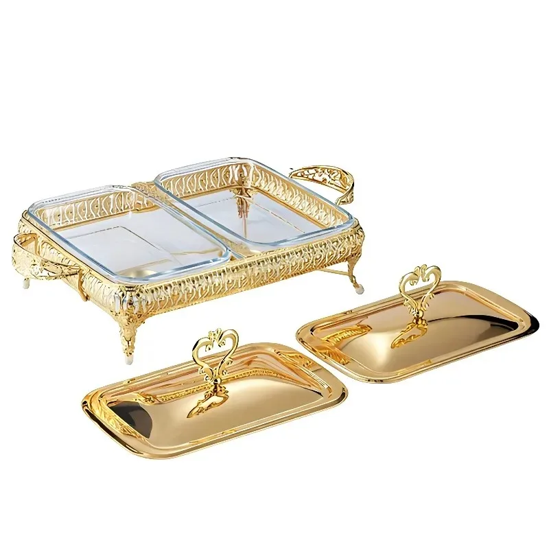 High Quality Luxury 3L Buffet Chafing Buffet Hot Pot Catering Food Warmer For Hotel Restaurant