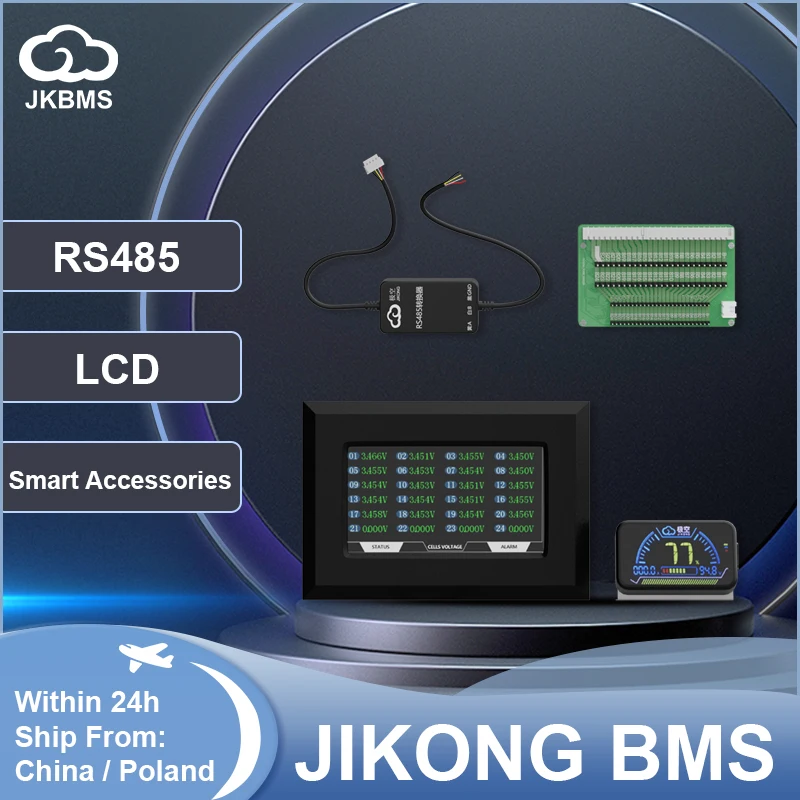 JKBMS Accessory RS485 CAN Connects Cables  4.3 inch LCD Display 2 inch LCD and Start Switch Adapter JIKONG BMS