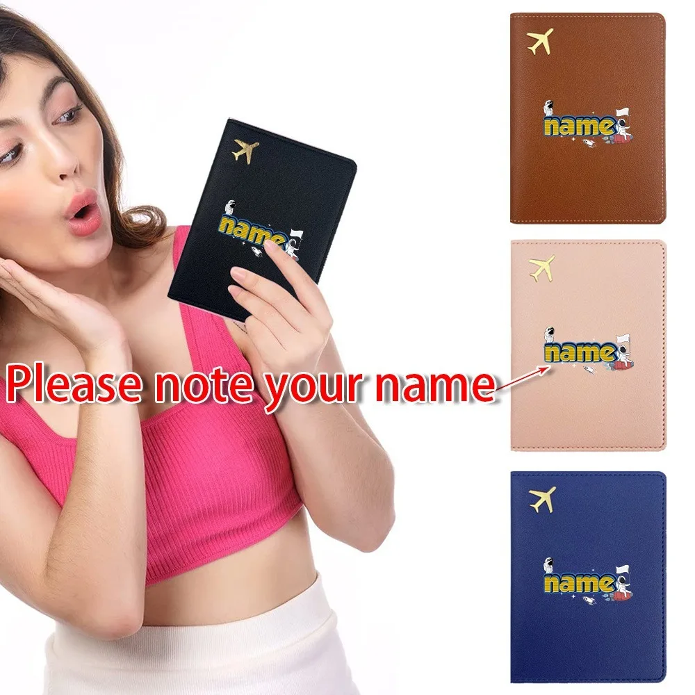 

Customized Name PU Passport Cover Leather Passport Holder RFID Protective Organizer Slim Wallet Coin Purse ID Card Case Slim DIY