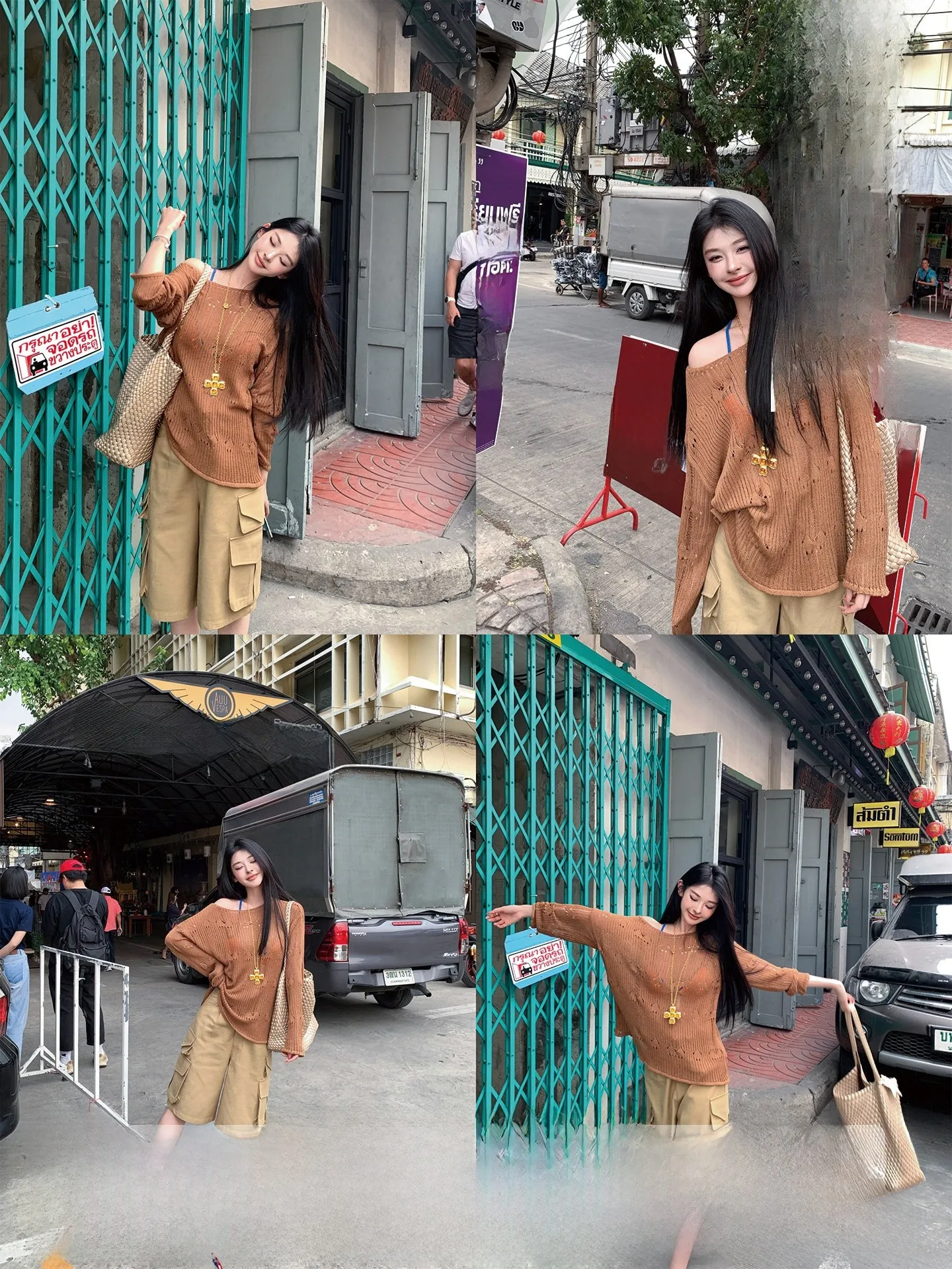 

Casual Loose Knitted Long Sve Hole Design T-irt Effortl Faion Early Spring Irregular Sle Women's Premium Quali Top