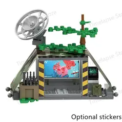 MOC World Camo tent command room weapons equipment Sentry War Scene Military City Building Blocks Model Bricks Kits Sets Ideas